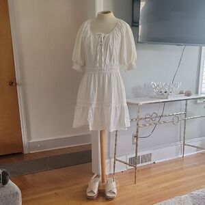 Anthropologie White Mini Dress